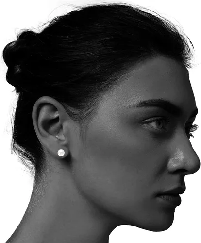 Miniatura 3 de JORA Aretes redondos de oro de 14 quilates con perlas cultivadas de agua dulce blanca para mujer, calidad AAAA