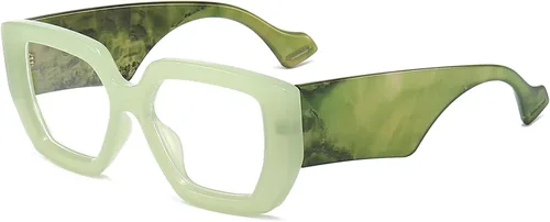 Miniatura 23 de AIEYEZO Gafas de luz azul con marco grueso para hombres y mujeres, gafas cuadradas de moda para computadora, antifatiga ocular y previenen el dolor