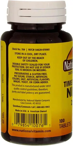 Miniatura 2 de Nature's Blend Niacina Liberación Temporizada 250 mg 250 mg 100 Tabletas
