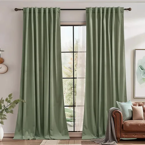 Miniatura 77 de StangH Cortinas de terciopelo súper suaves con pestaña trasera, cortinas azul marino para puerta corredera, decoración de lujo, cortinas opacas
