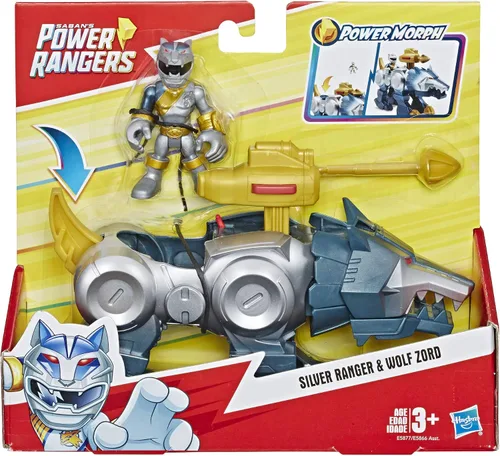 Miniatura 2 de PlaySkool Heroes Power Rangers Silver Ranger & Wolf Zord, paquete de 2