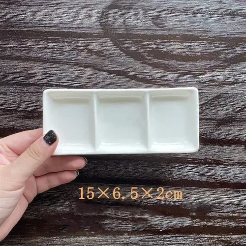 Miniatura 2 de Paleta de acuarela de cerámica, pintura de acuarela multirejilla, paleta de porcelana blanca, pintura profesional, suministros de cerámica adecuados