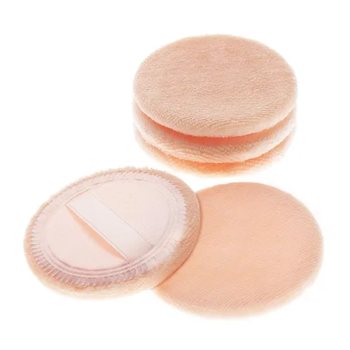 5 esponjas para polvo, aplicador de algodón redondo de maquillaje, soplo de aire con cinta, polvo facial para suelto y base, 3.15 pulgadas (naranja)