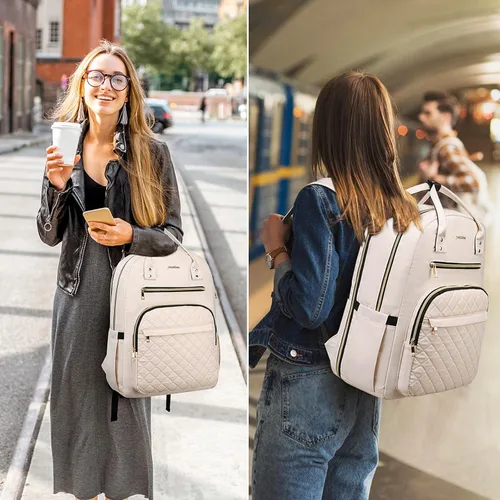 Miniatura 2 de YAMTION Mochila para mujeres y adolescentes, mochila escolar TSA para laptop con USB para estudiantes universitarios, negocios, oficina, trabajo