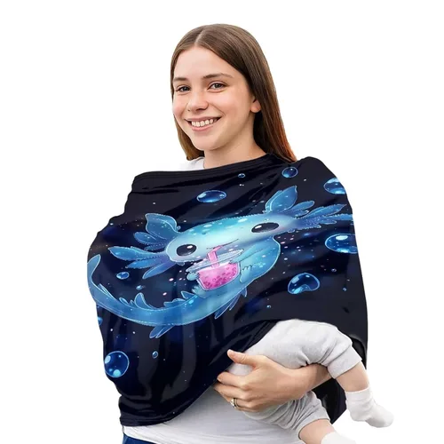 Miniatura 2 de Axolotl Breast Feeding Cover Cat Carseat Covers Baby, Breathable Nursing Covers Breast Feeding Covers for Women, Infant Carseat Canopy Black