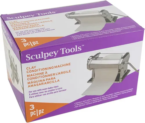 Miniatura 7 de Sculpey Herramientas Máquina de pasta acondicionadora de arcilla, herramienta de arcilla de horno de polímero, 9 ajustes de grosor, incluye