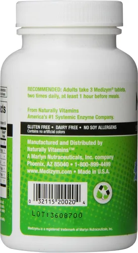 Miniatura 2 de Medizym Naturalmente vitaminas, enzima sistémica, apoyo para una respuesta saludable a la inflamación, sistema inmunológico y articulaciones