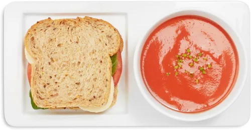 Miniatura 2 de Sur La Table Juego de platos para servir sopa y sándwich, cuenco y plato de sopa de 21 onzas, blanco, microondas y lavavajillas