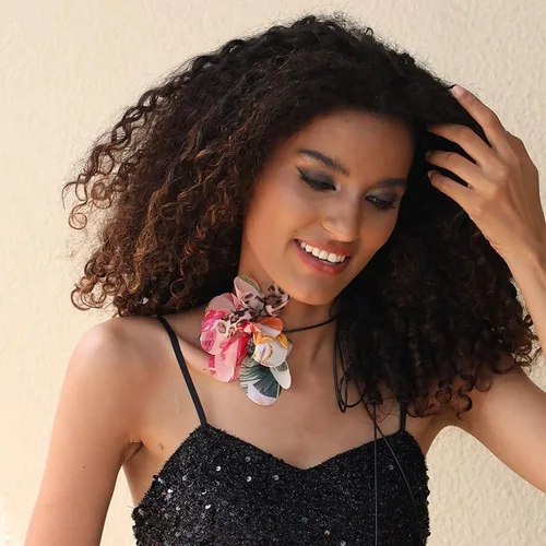 Miniatura 4 de Elegance Emulation - Collar de flores de rosas para mujer, gargantilla floral grande bohemia hecha a mano con pétalos de encaje