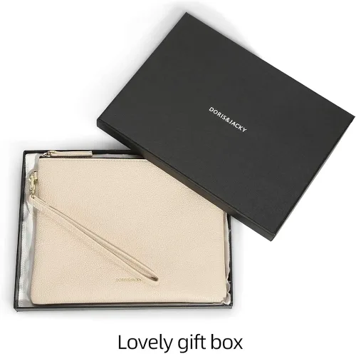 Miniatura 5 de DORISJACKY Bolso de mano de piel de cordero para mujer grande suave con correa Embrague