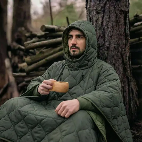 Miniatura 6 de LOOGU Manta Camuflaje Impermeable Aislante Forro de Poncho para Camping al Aire Libre, Senderismo, Caza, Supervivencia, Mochileros, Picnic