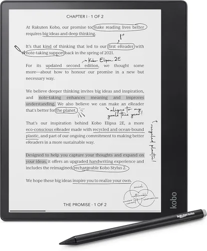 Kobo Elipsa 2E | eReader | Pantalla táctil sin reflejos de 10.3 pulgadas con ComfortLight PRO | Incluye Kobo Stylus 2 | Brillo ajustable | Wi-Fi |