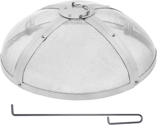 VEVOR Rejilla redonda para fogata de 27 pulgadas, cubierta de metal de acero resistente reforzada, tapa para fogata al aire libre, tapas de pantalla