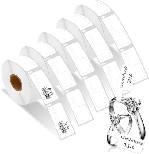 NineLeaf 5 rollos de repuesto 30373 7/8 pulgadas x 15/16 pulgadas, etiquetas de película térmica estilo cola de rata, 400 etiquetas por rollo