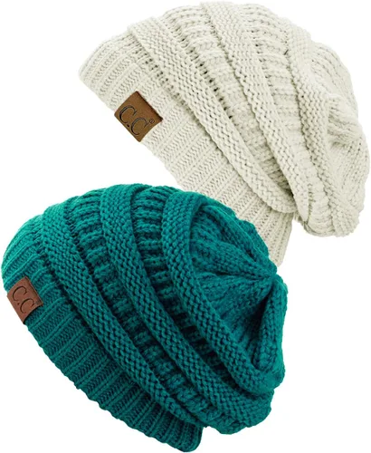 Miniatura 70 de Gorro a la moda de tejido suave abultado, cálido y elástico de C.C