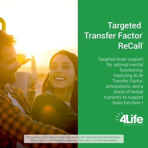 Miniatura 4 de 4Life Transfer Factor ReCall - Con Ginkgo Biloba, Bacopa Monnieri, Huperzia Serrata, bálsamo de limón, magnesio para memoria y claridad cognitiva