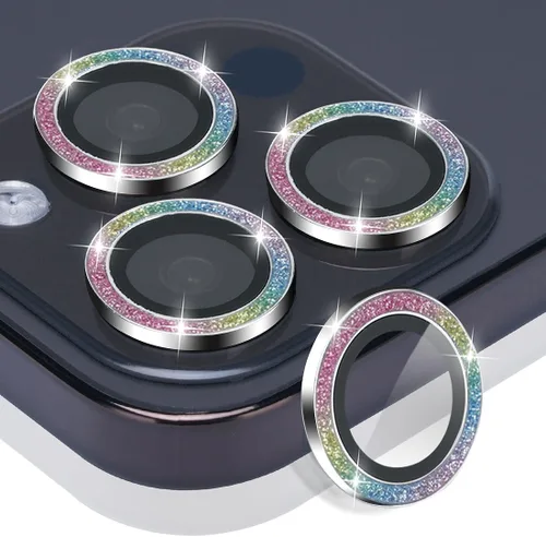 Miniatura 16 de Protector de lente de cámara para iPhone 15 Pro Max, protector de lente de vidrio templado con anillo de aleación de aluminio, compatible con iPhone
