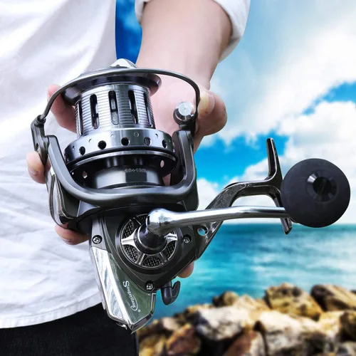 Miniatura 6 de Sougayilang Carretes de pesca de la serie 10000, carretes de pesca de surf, 10+1 BB de acero inoxidable, ultra suaves y potentes con bobina