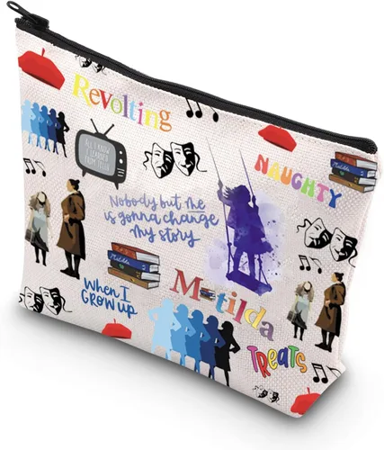 Miniatura 9 de TSOTMO Televisión Regalo Comedia Tragedia Máscara Teatro Drama Bolsa Regalos Actriz Bolsa Cremallera Bolsa Amante Musical, Beige, Blk-matilda