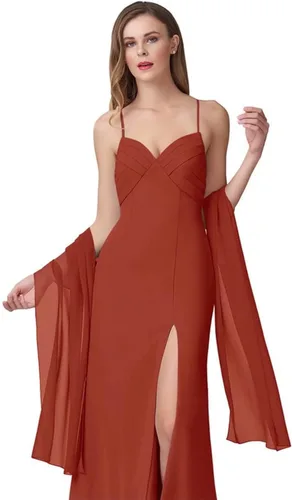 Miniatura 13 de Chales de gasa para mujer, bufandas para dama de honor, boda, noche, graduación, fiesta, ocasiones especiales, vestidos de 90 x 20 pulgadas