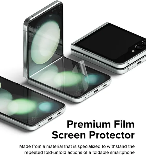 Miniatura 4 de Ringke Película doble fácil [protección de 4 capas] compatible con Samsung Galaxy Z Flip 5, revestimiento de reparación autocurable, cobertura
