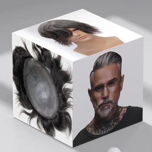 Miniatura 20 de toupee tupé para hombres 0.002 in ultra suave y transparente piel fina con bucle en V línea capilar natural para hombre, extensiones de cabello 1B