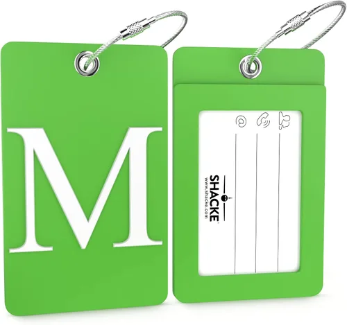 Miniatura 221 de Etiqueta de equipaje con inicial, totalmente flexible, con aro de acero inoxidable, letra G