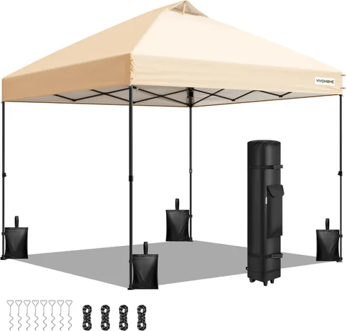 Miniatura 8 de VIVOHOME - Tienda de campaña desplegable de 8x8 pies, refugio portátil para exteriores con configuración de un solo empuje, resistente con bolsa