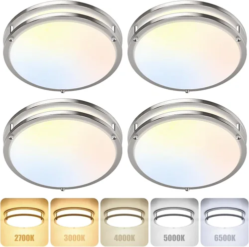 Miniatura 12 de Luces de Techo LED de 12 Pulgadas 36W, 2700K/3000K/4000K/5000K/6500K Ajustables de Montaje Empotrado, 3200LM Súper Brillantes Regulables Accesorio