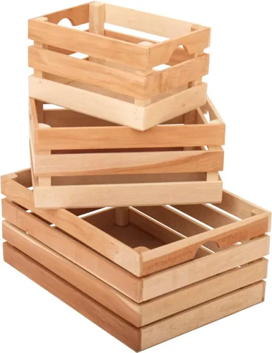 VINTAYARD Cajas de madera rústica para exhibición decorativa vintage, juego de cajas de anidación para almacenamiento y decoración estilo granja,