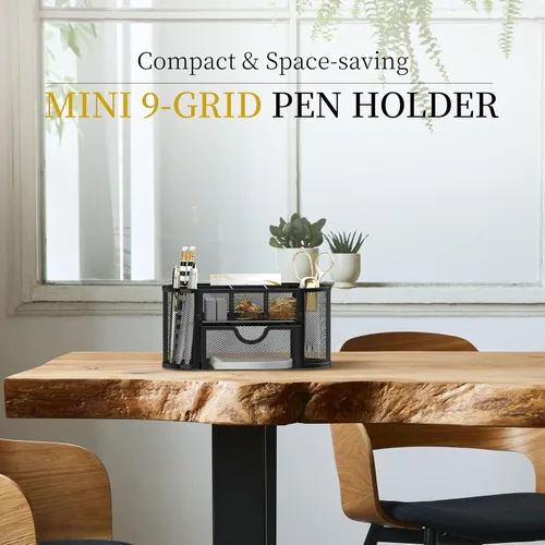 Miniatura 2 de SUPEASY Organizador de escritorio de malla, accesorios de escritorio y organizadores de espacio de trabajo con cajones, soporte para lápices