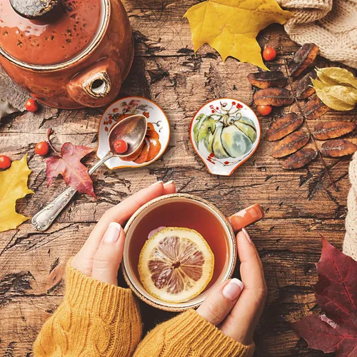 Miniatura 5 de Whaline Cuchara pequeña de cerámica con acuarela, calabaza de otoño, soporte para cucharas de café para agitadores de café, cucharadita, fiesta