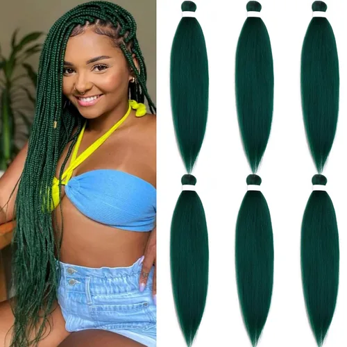 Miniatura 26 de Cabello para Trenzar Naranja Jengibre Pre-Estirado Kanekalo Cabello para Trenzar Pre-estirado 26 pulgadas Extensiones de Cabello Sintético