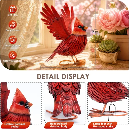 Miniatura 3 de Nacome Decoración de jardín de colibrí: esculturas resistentes a la intemperie con estacas, adornos fáciles de montar para interiores y exteriores
