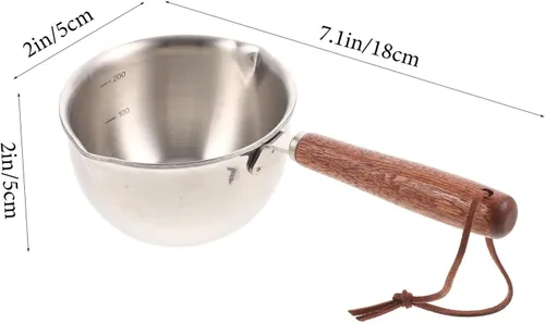 Miniatura 6 de SHERCHPRY Cacerola de acero inoxidable con mango de madera multifunción para cocinar