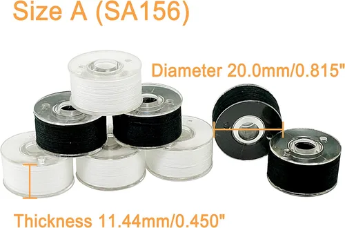 Miniatura 3 de New brothread 25pcs 15White+10Black 60S/2 (90WT) hilo de bobina preenrollado tamaño A SA156 para bordado y máquinas de coser DIY bordado e hilo