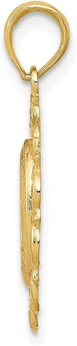 Miniatura 2 de Colgante de medalla milagrosa ovalada de oro de 14 quilates para mujer, Metal