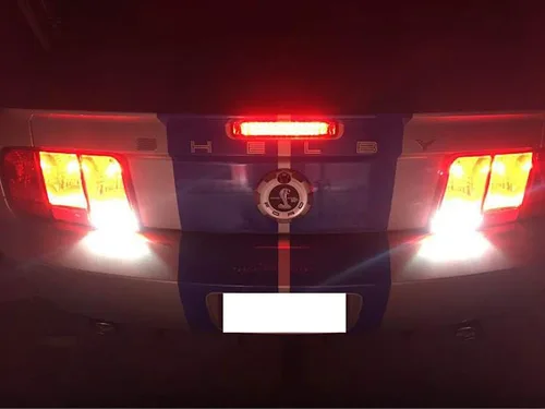 Miniatura 8 de iJDMTOY Reflector de Lente Ahumada LED Completa de Cromo Luz de Freno Tercera Compatible con Ford Mustang 2005-2009, Alimentada por 16 Emisores LED