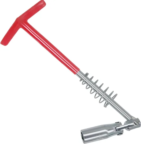 Miniatura 6 de Llave de bujía de 0.827 in-13/16 pulgadas (mango T), acero de aleación de rotación de 360 grados, herramienta de bujía del motor.