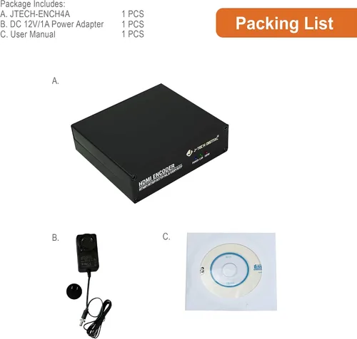 Miniatura 5 de J-Tech Digital Codificador HDMI IPTV con NDI 4K 30Hz H.264 H.265, codificador IPTV con audio incrustado y PoE, soporta UDP, HTTP, RTSP, RTMP, ONVIF