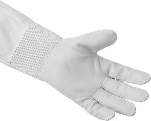 Miniatura 4 de Honey Keeper Guantes de apicultura - Piel de cabra con manga de lona ventilada y puño elástico