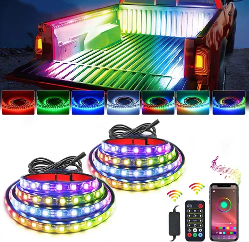 Miniatura 13 de Nilight - TL-31 Kit de tira de luz RGB de 60 pulgadas para caja de camión, 180 LED, control remoto RF con interruptor de encendido y apagado