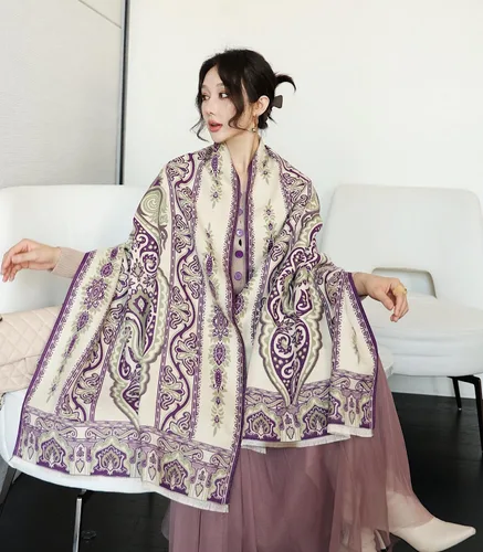 Miniatura 81 de iCuviy Bufanda grande de moda para invierno, chales y envolturas para mujer, extra suave, sensación de cachemira, bufandas frías para mujer