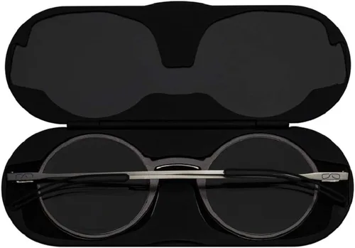 Miniatura 3 de ThinOptics Frontpage Manhattan - Gafas de lectura y funda de aluminio Milano, Marrón Estuche regular/marrón redondo