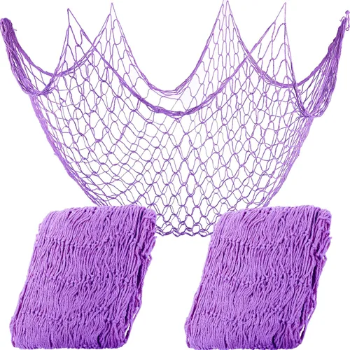 Miniatura 11 de Shappy 2 redes decorativas de 80 x 40 pulgadas, red para colgar en la pared para sirena, pirata, náutico, decoración de fiesta bajo el mar, temática