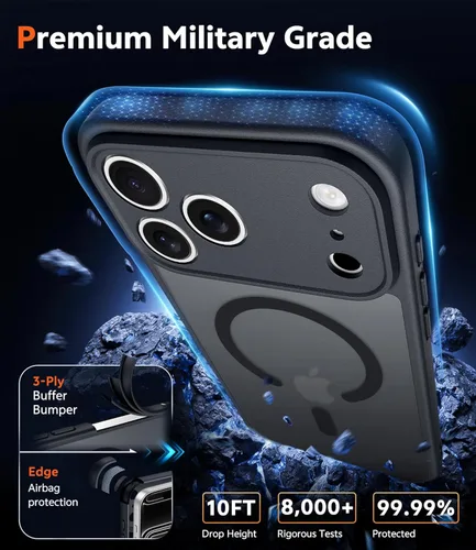 Miniatura 1287 de FNTCASE Funda para iPhone 13 Pro-Max: Fundas magnéticas transparentes compatibles con Magsafe Slim anti amarillamiento protección contra caídas