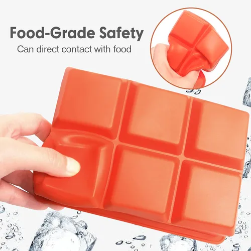 Miniatura 5 de Excnorm Bandejas de silicona para cubitos de hielo, paquete de 3, moldes de silicona para cubitos de hielo de gran tamaño con tapa extraíble a