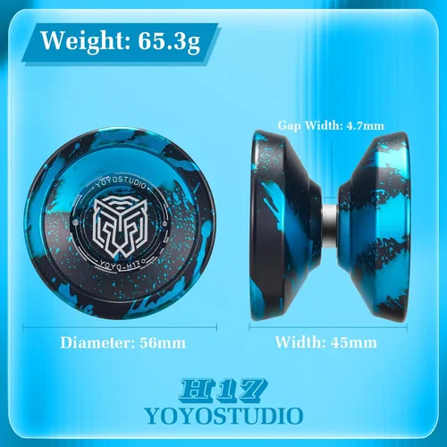 Miniatura 2 de YOYOSTUDIO Yoyo Profesional Responsivo Yoyo H17, Yoyos de Metal de Doble Propósito para Niños Principiantes, Rodamiento Yo Yo No Responsivo