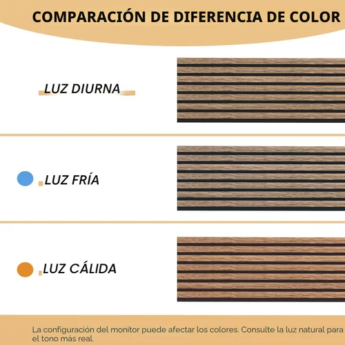 Miniatura 7 de RITOLLO Paneles de listones de madera para pared, 2 piezas de 94.5 x 11 pulgadas, paneles acústicos para decoración de pared interior, panel