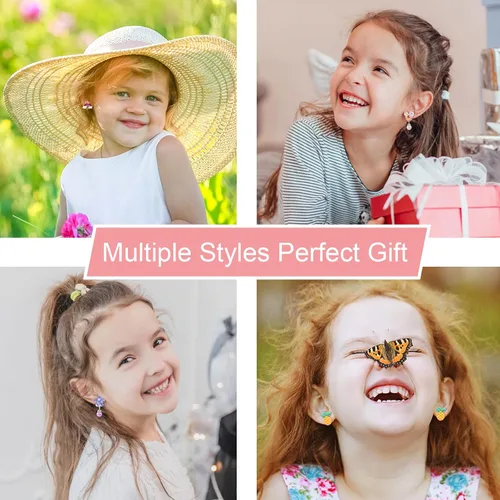 Miniatura 7 de Kids Clip On Earrings for Girls 2532 Pairs Hypoallergenic Clips Earrings for Girls Toy Earrings Princess Play Jewelry Party Favor